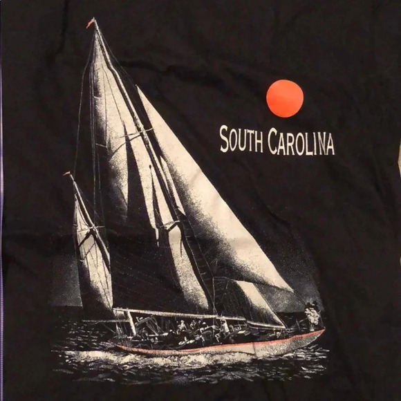 Vintage Velva Sheen 1980s South Carolina Hilton Head Travel Graphic Nautical Tee - Picture 4 of 5